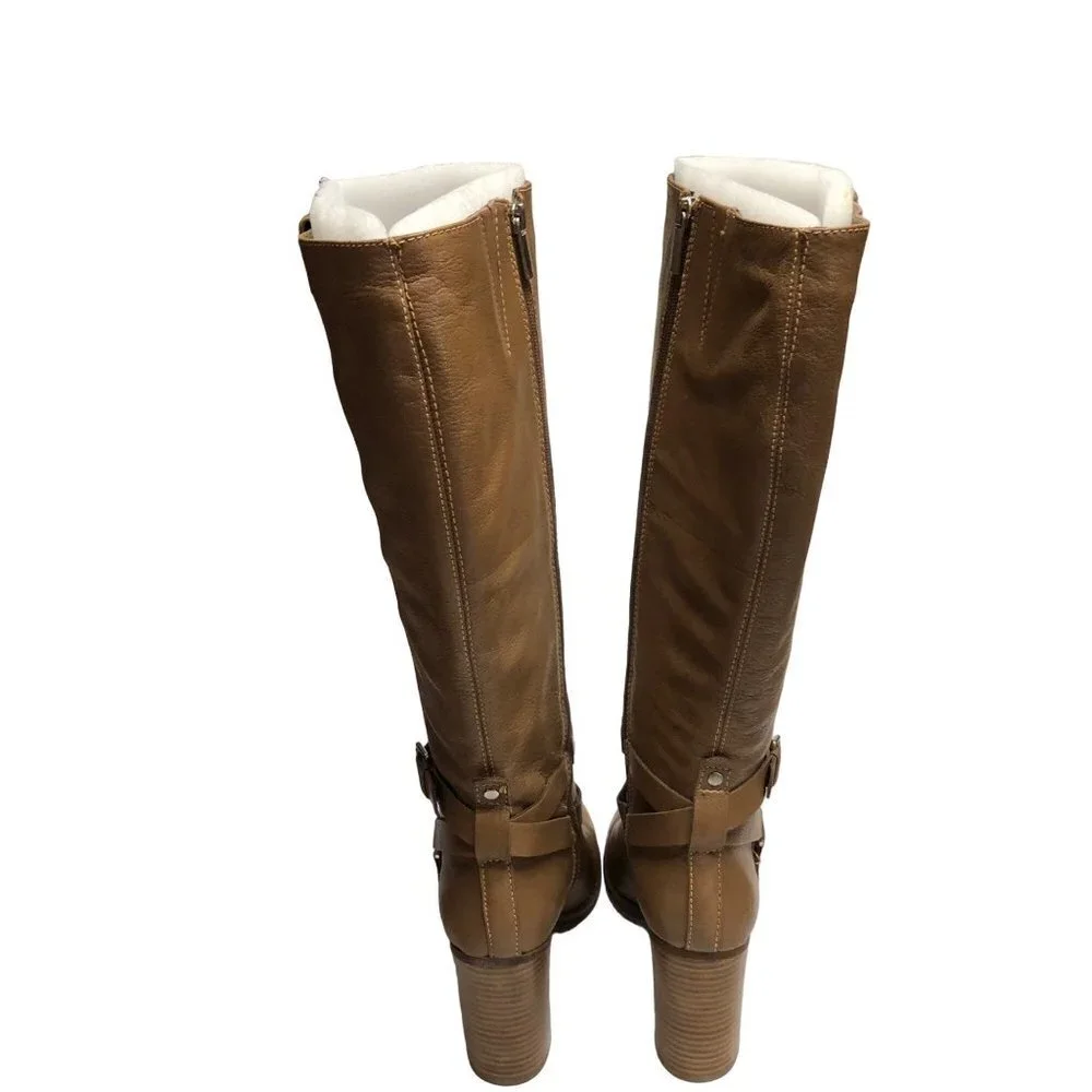 BANDOLINO BD AISEL WOMENS MED TAUPE LEATHER  TALL‎ BOOTS SIZE 10 MNIB